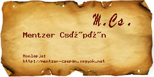 Mentzer Csépán névjegykártya